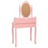 Juego de tocador y taburete madera paulownia rosa 75x69x140