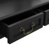 Juego de tocador y taburete madera paulownia negro 80x69x141