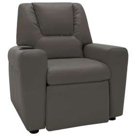 Sillón reclinable para niños cuero sintético gris