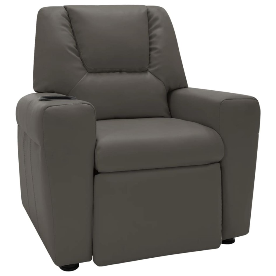 Sillón reclinable para niños cuero sintético gris