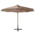 Sombrilla colgante con palo madera abeto gris taupe 3,5x2,9