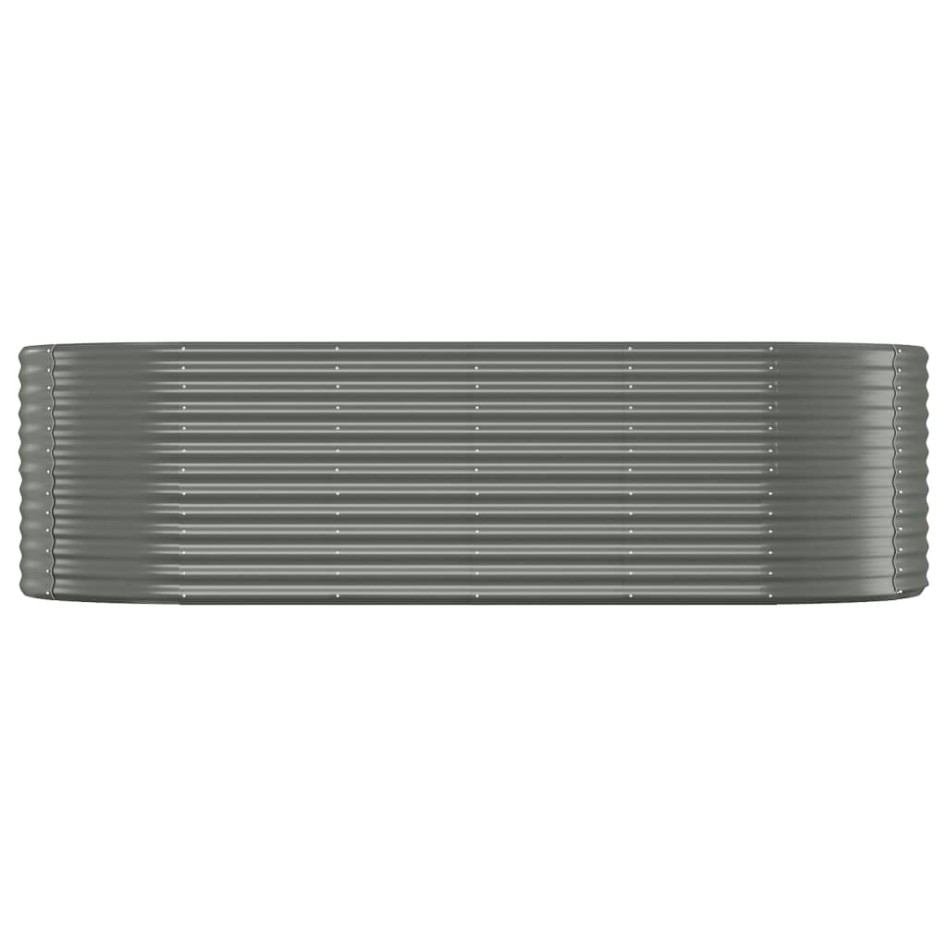 Jardinera arriate acero recubrimiento polvo gris 249x100x68