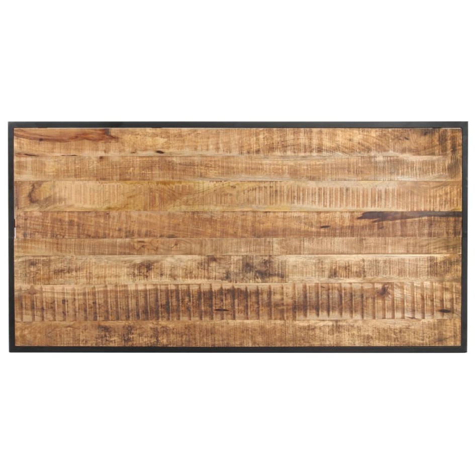 Mesa de comedor de madera maciza de mango rugosa 140