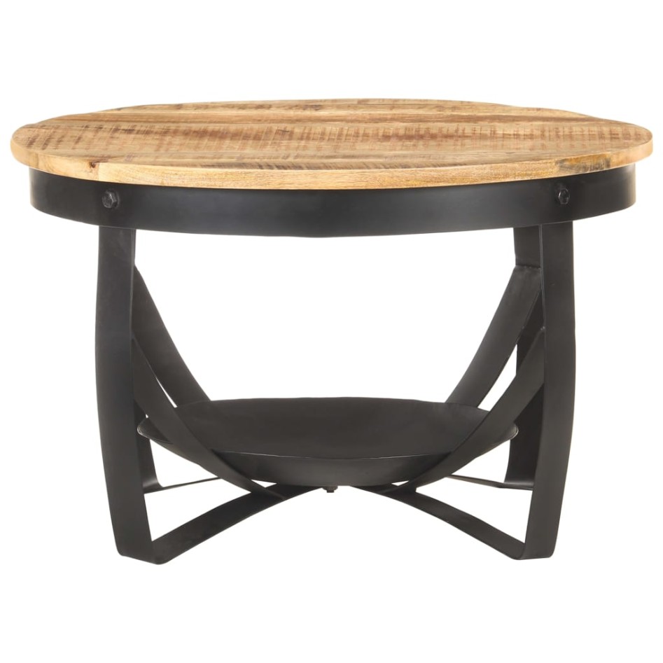 Mesa de centro de madera de mango rugosa Ø68x43