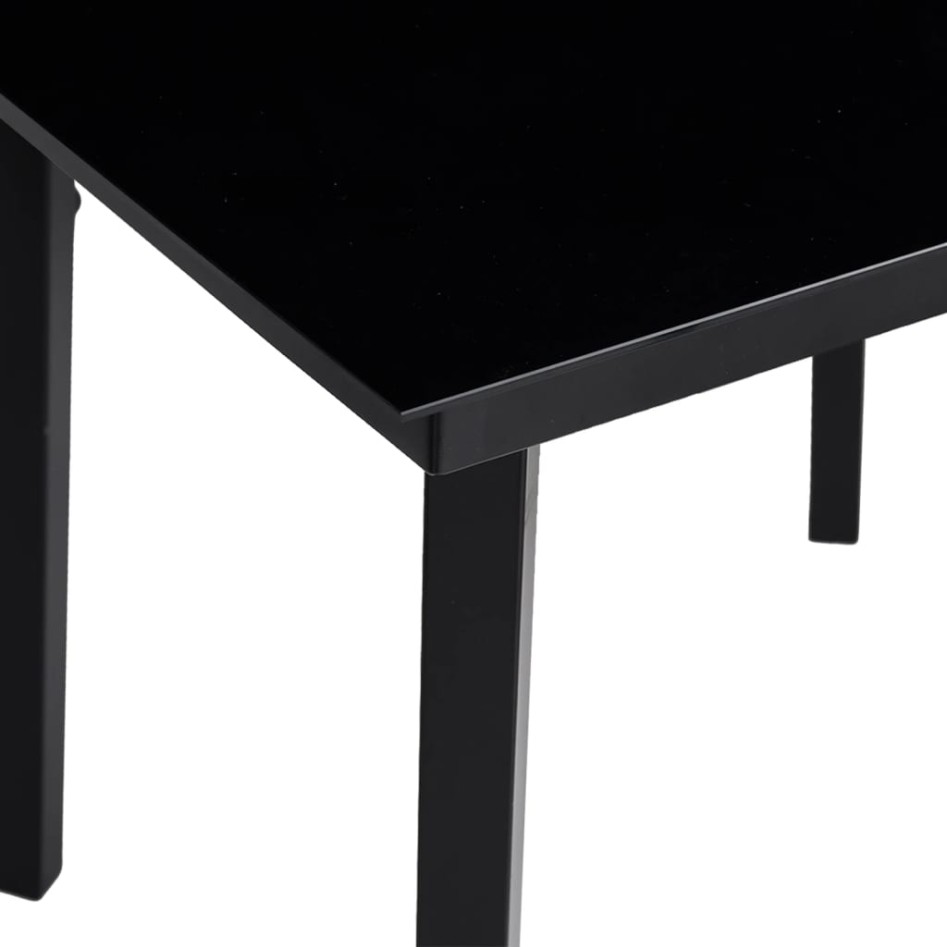 Mesa de comedor para jardín acero y vidrio negro 200x100x74