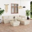 Muebles de palets para jardín 6 pzas madera de abeto impregnada