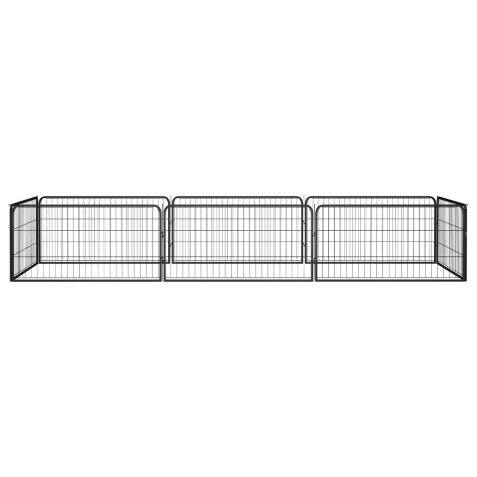 Jaula perros 8 paneles acero recubierto polvo negro 100x50