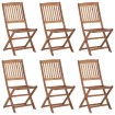 Sillas de exterior plegables 6 uds madera maciza acacia
