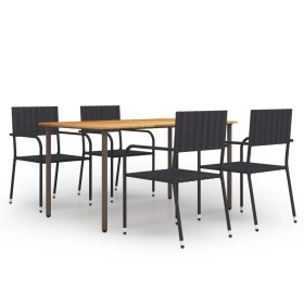 Set de muebles de comedor de jardín 5 piezas ratán PE