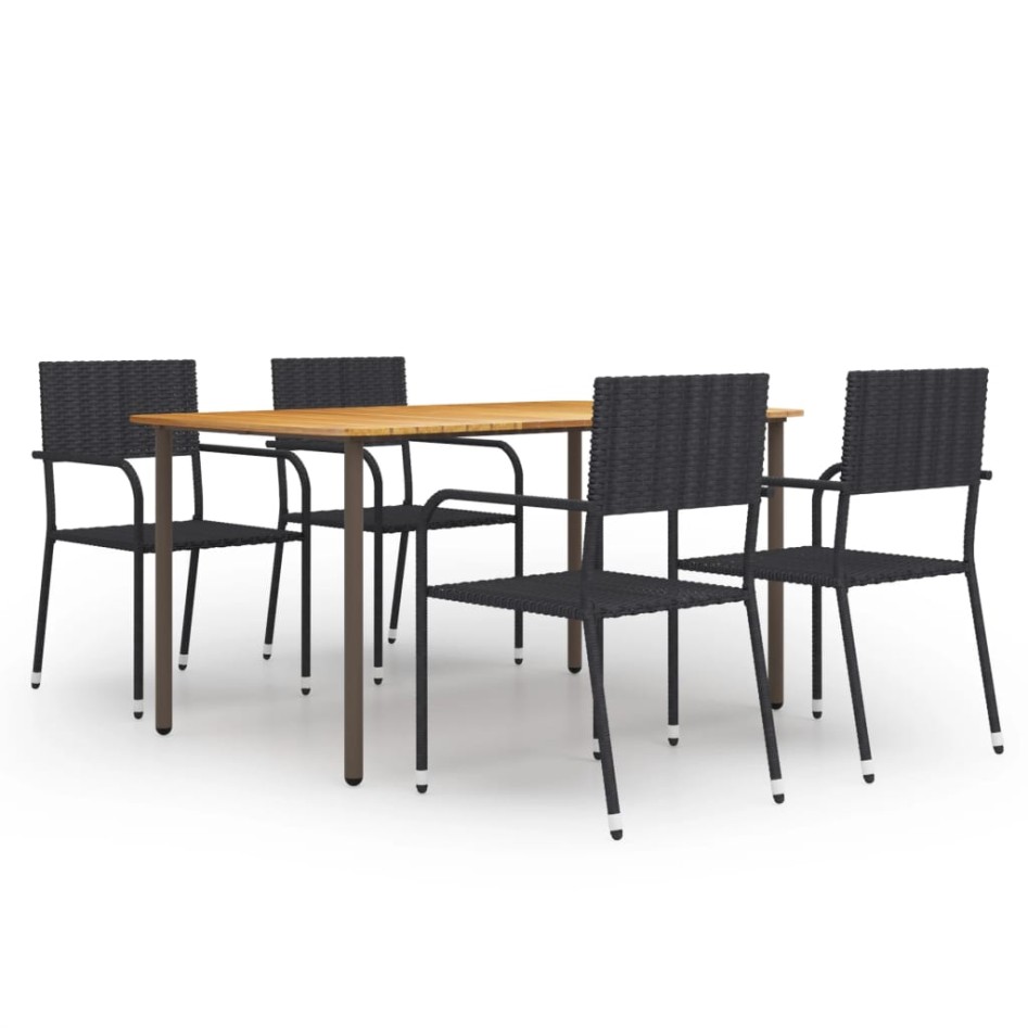 Set de muebles de comedor de jardín 5 piezas ratán PE