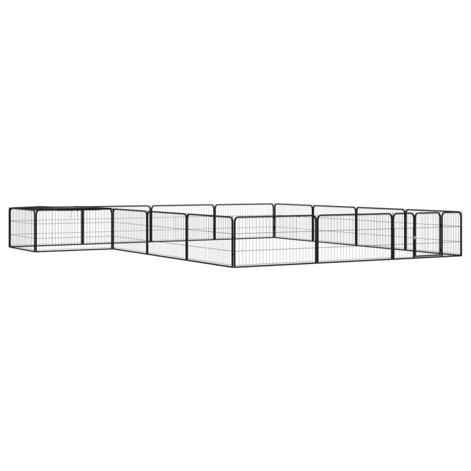 Jaula perros 16 paneles acero recubierto polvo negro 100x50