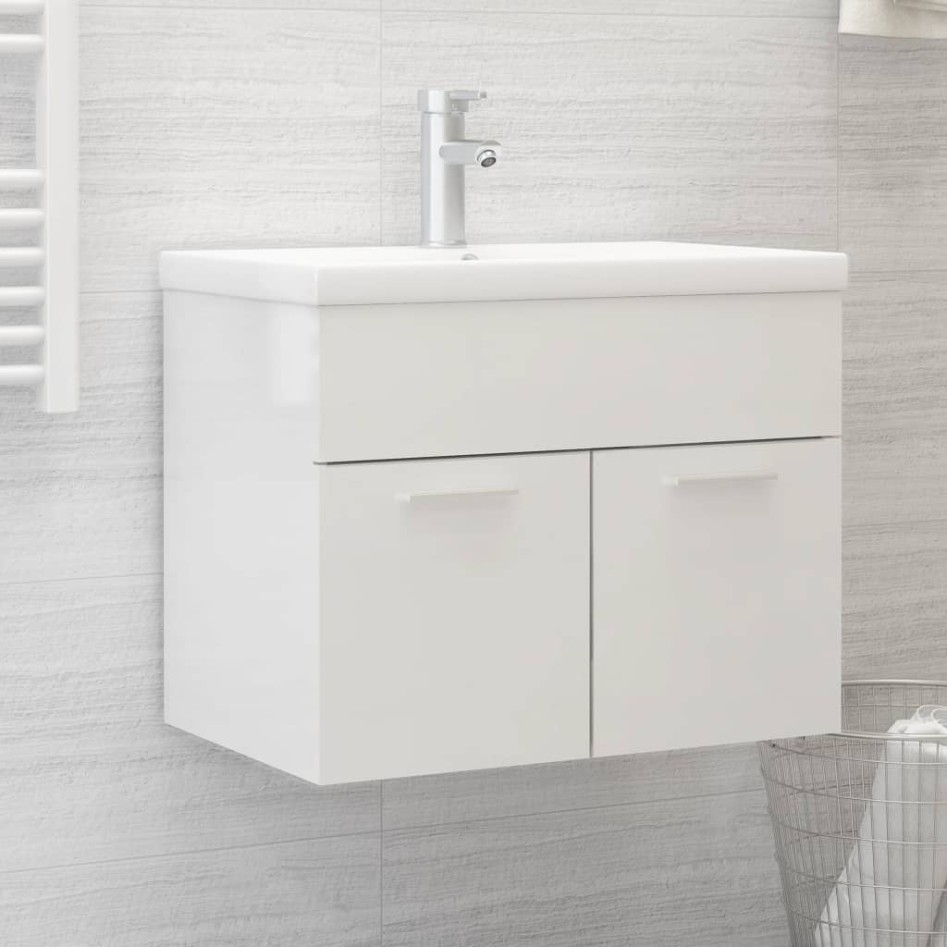 Mueble con lavabo madera de ingeniería blanco
