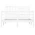 Estructura de cama de madera maciza blanca 160x200