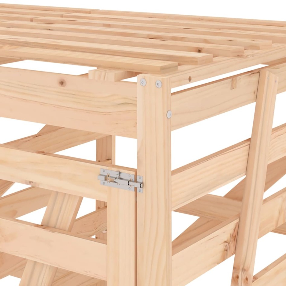 Cobertizo doble para cubos de basura madera maciza de