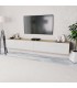 Mueble para TV aglomerado roble y blanco con brillo 2 piezas
