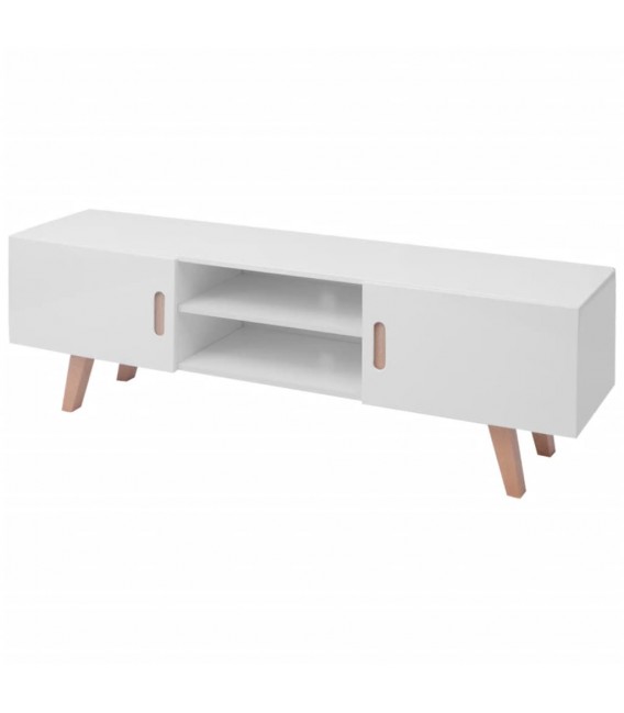 Mueble para TV MDF en madera blanca brillante