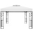 Cenador con doble techo y tira de luces LED blanco 3x4