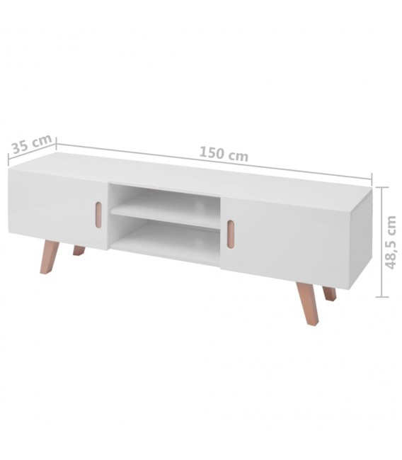 Mueble para TV MDF en madera blanca brillante