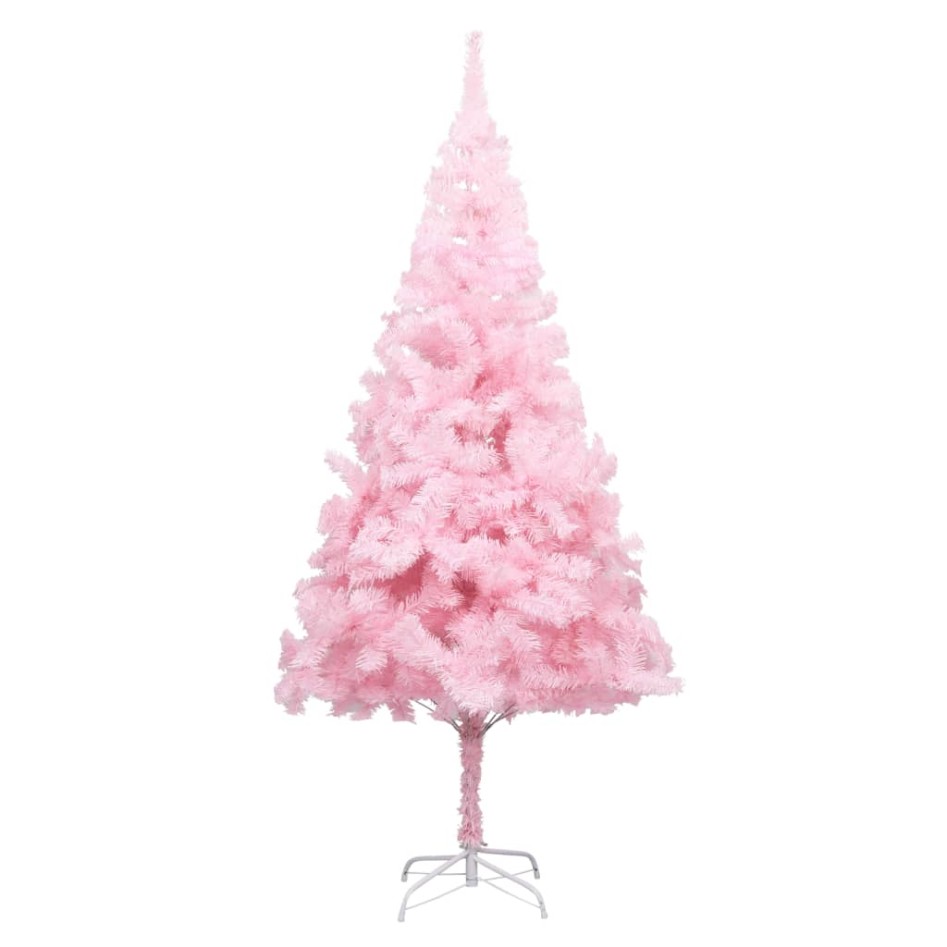 Árbol de Navidad preiluminado con luces y bolas rosa 240