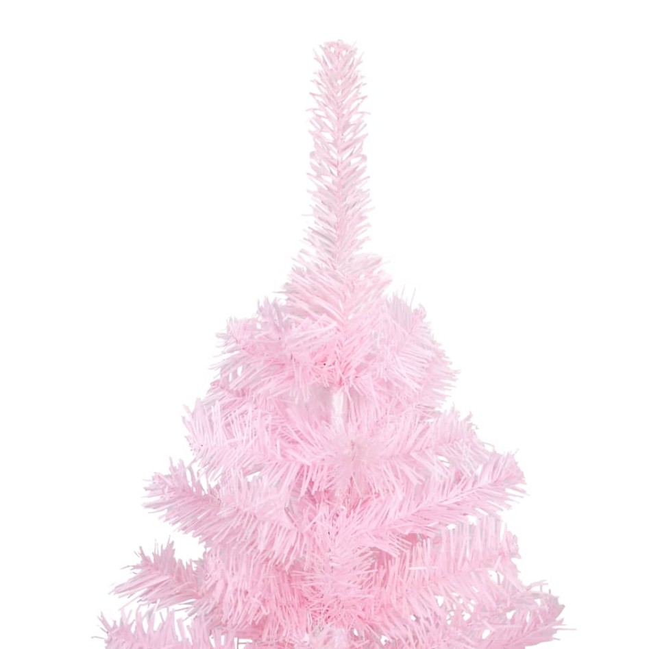 Árbol de Navidad preiluminado con luces y bolas rosa 240