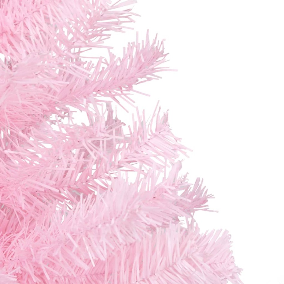 Árbol de Navidad preiluminado con luces y bolas rosa 240