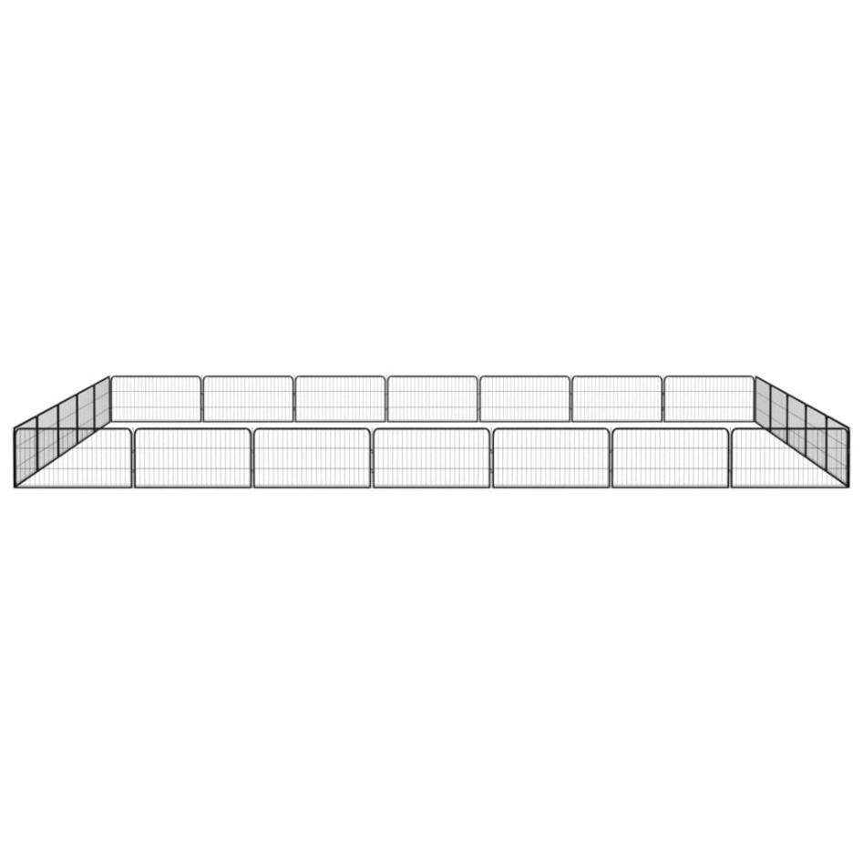 Jaula perros 24 paneles acero recubierto polvo negro 100x50