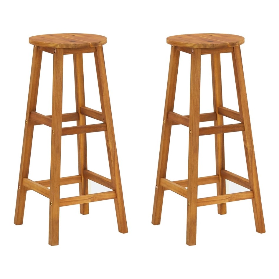 Mesa y taburetes altos de jardín 3 pzas madera maciza