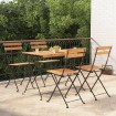 Muebles cafetería plegables 5 pzas madera maciza acacia y acero