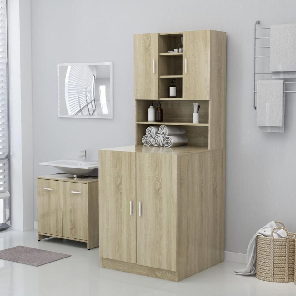 Mueble de lavadora roble