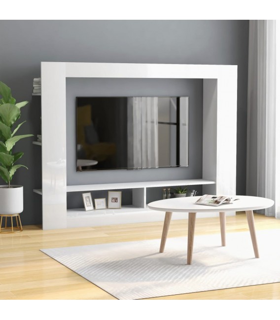Mueble para TV de aglomerado blanco brillante