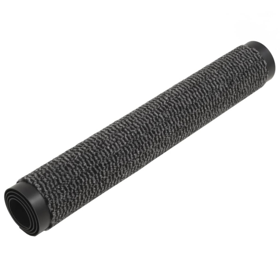 Alfombras de entrada rectangulares de nudo 2 uds gris