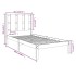 Estructura de cama madera maciza de pino blanco 90x200
