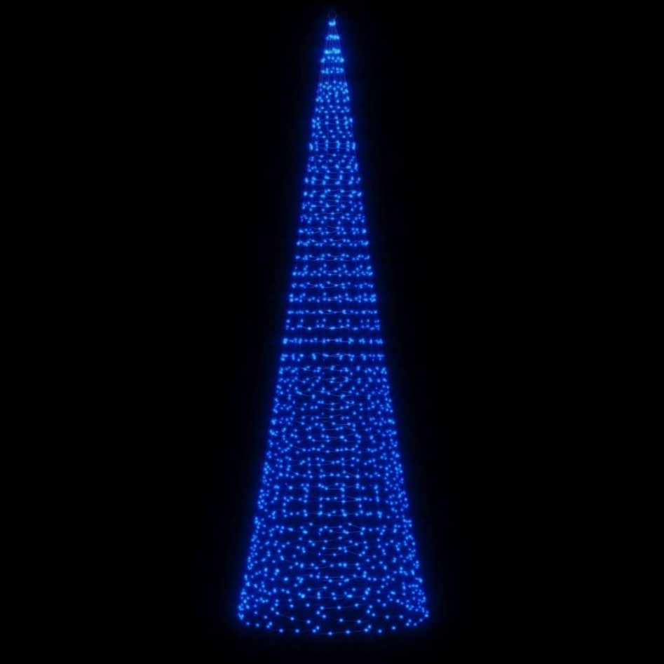 Árbol de Navidad en asta de bandera 1534 LED azul 500
