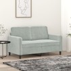 Sofá de 2 plazas de terciopelo gris claro 120 cm