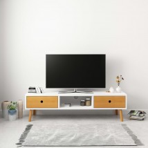 Mueble para la TV de madera maciza de pino blanco