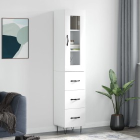 Aparador alto madera contrachapada blanco 34,5x34x180