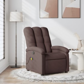 Sillón de masaje reclinable de tela marrón