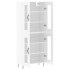 Aparador alto madera contrachapada blanco brillo 69,5x34x180