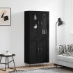 Aparador alto madera contrachapada negro 69,5x34x180 cm