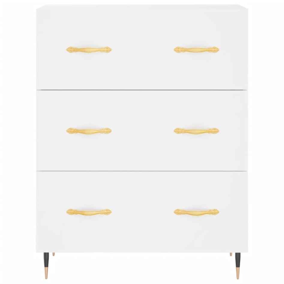 Aparador alto madera contrachapada blanco 69,5x34x180