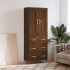 Aparador alto madera contrachapada marrón roble 69,5x34x180