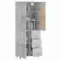 Aparador alto madera contrachapada gris hormigón 69,5x34x180