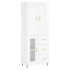 Aparador alto madera contrachapada blanco brillo 69,5x34x180