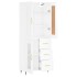 Aparador alto madera contrachapada blanco brillo 69,5x34x180