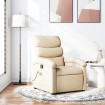 Sillón de masaje reclinable de tela crema