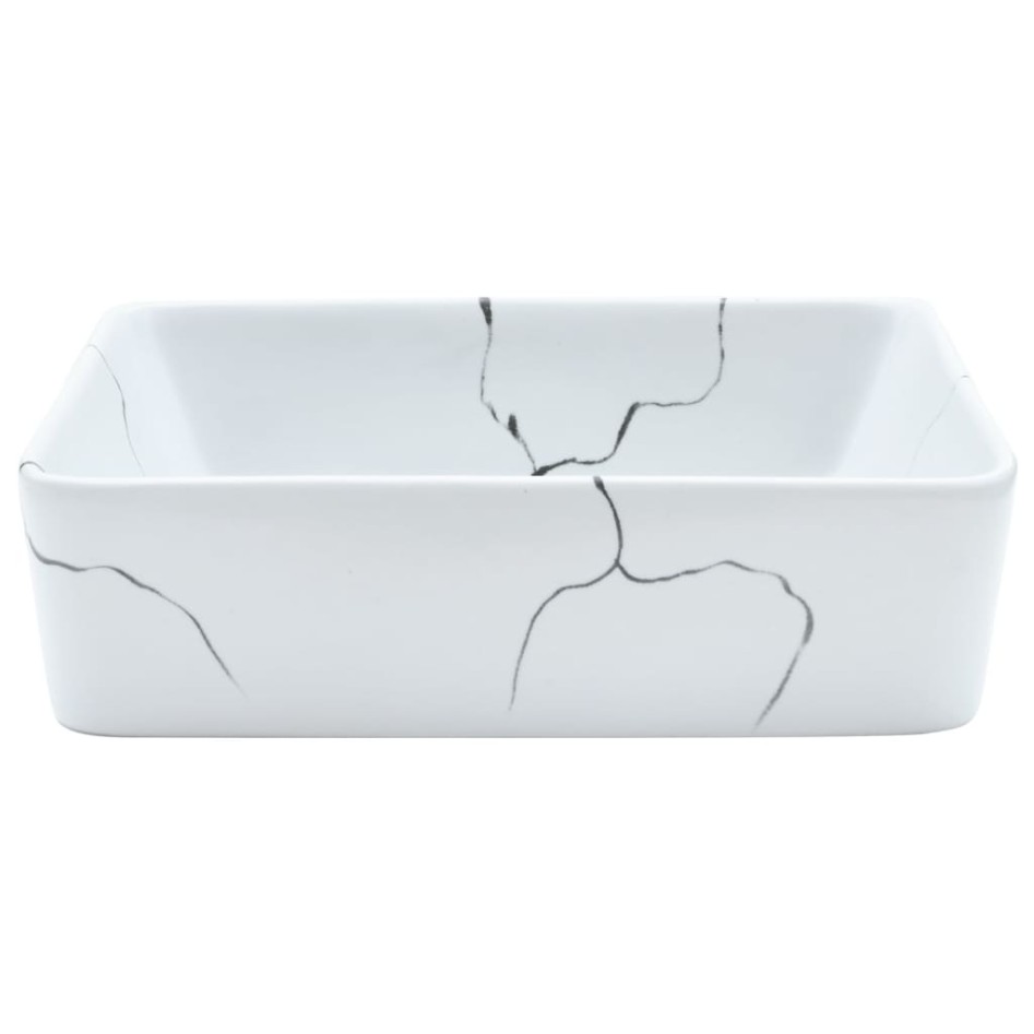 Lavabo sobre encimera rectangular cerámica blanco 46x35,5x13