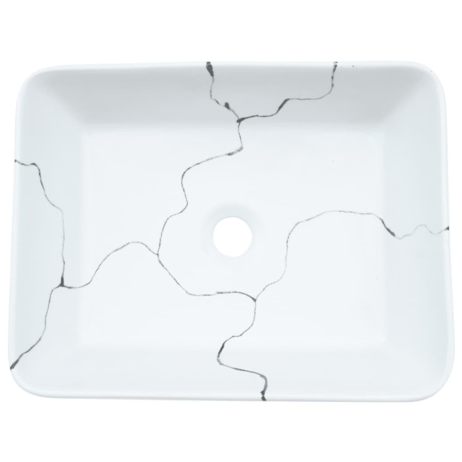 Lavabo sobre encimera rectangular cerámica blanco 46x35,5x13