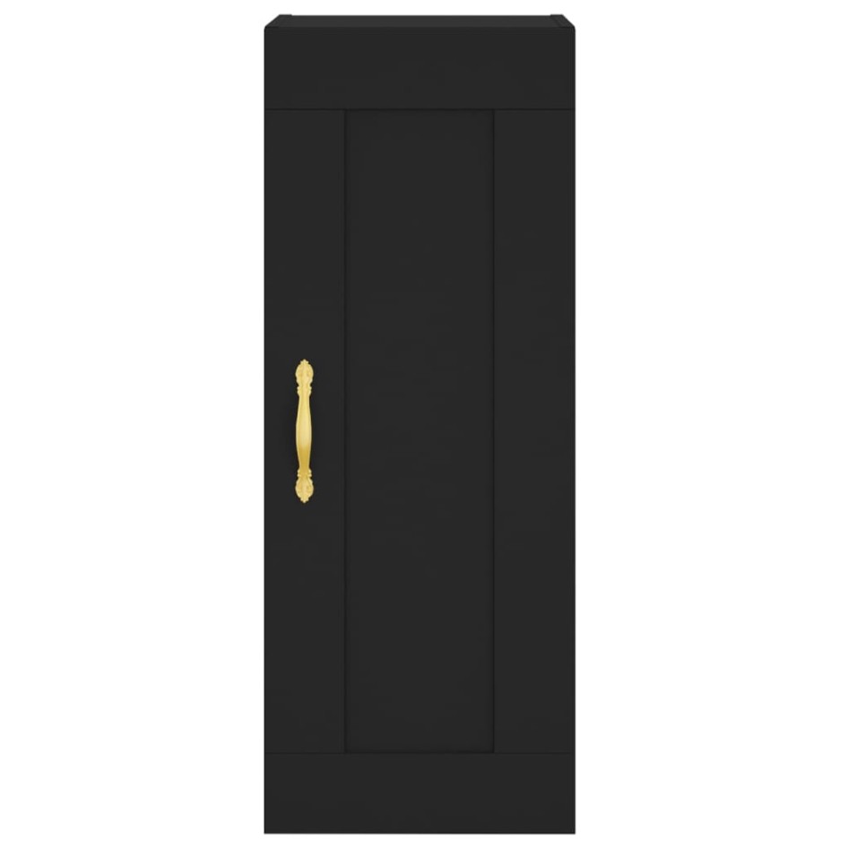 Aparador de madera contrachapada negro 34,5x34x180