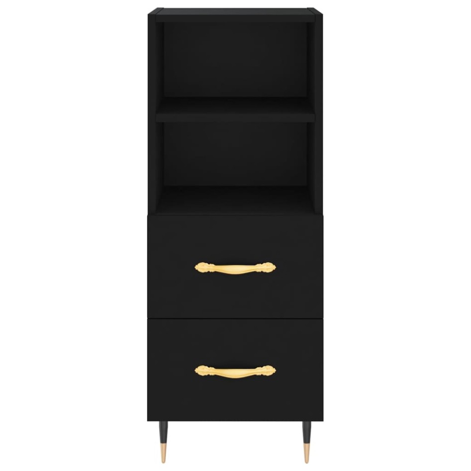 Aparador de madera contrachapada negro 34,5x34x180