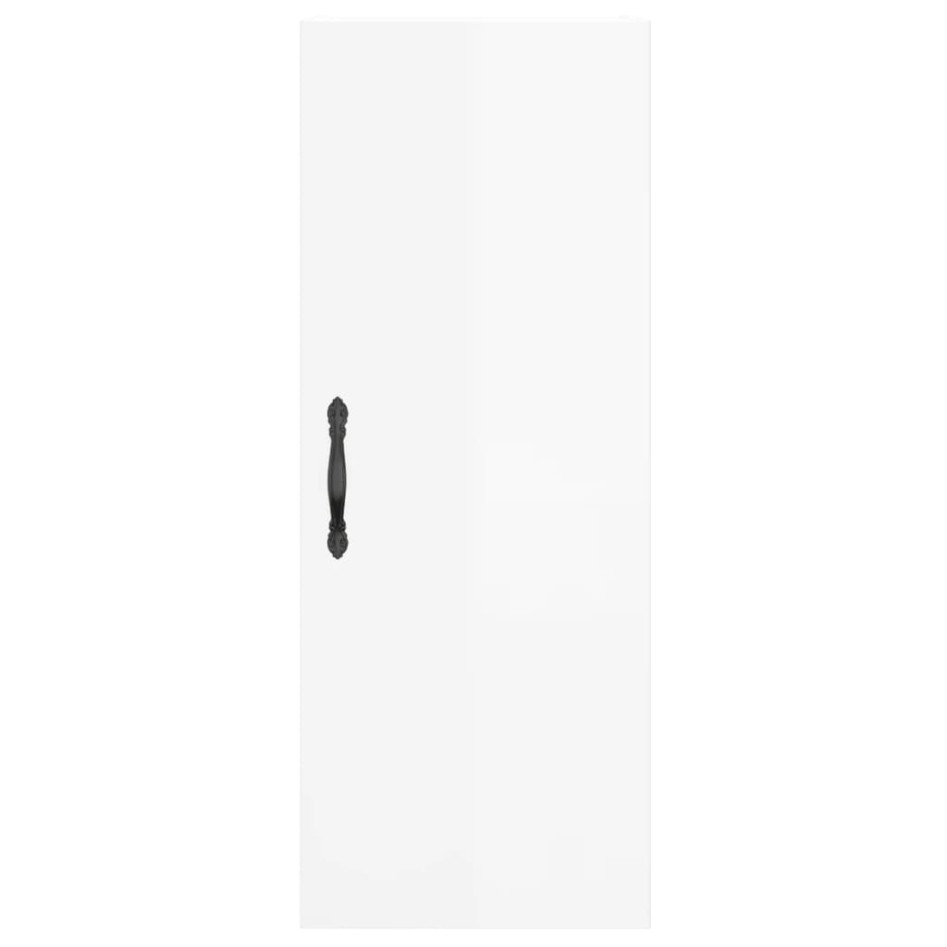 Aparador alto madera contrachapada blanco brillo 34,5x34x180